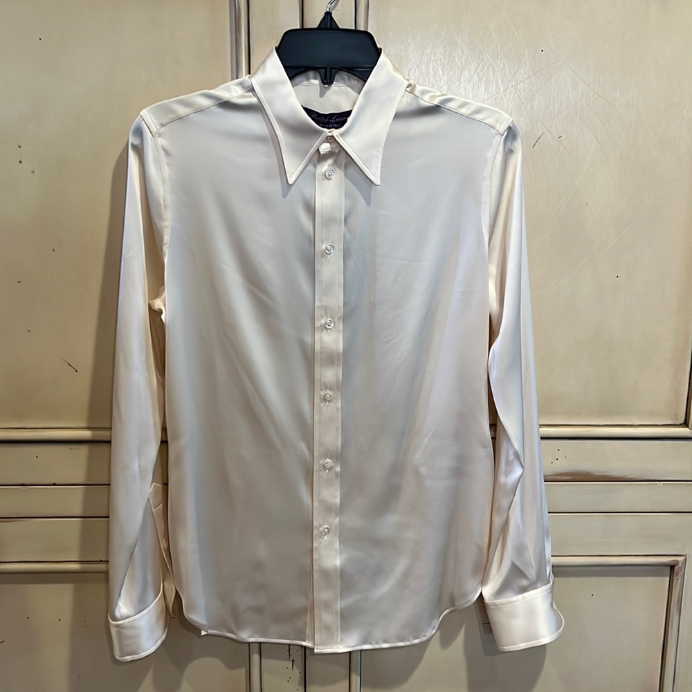 Ralph Lauren Cream silk collection Icon blouse